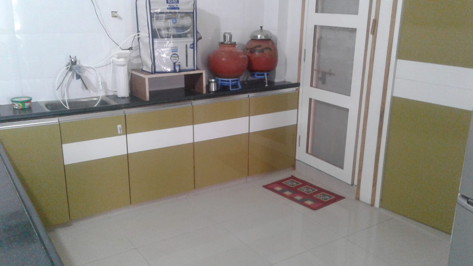 Sky Blue Modular Kitchen