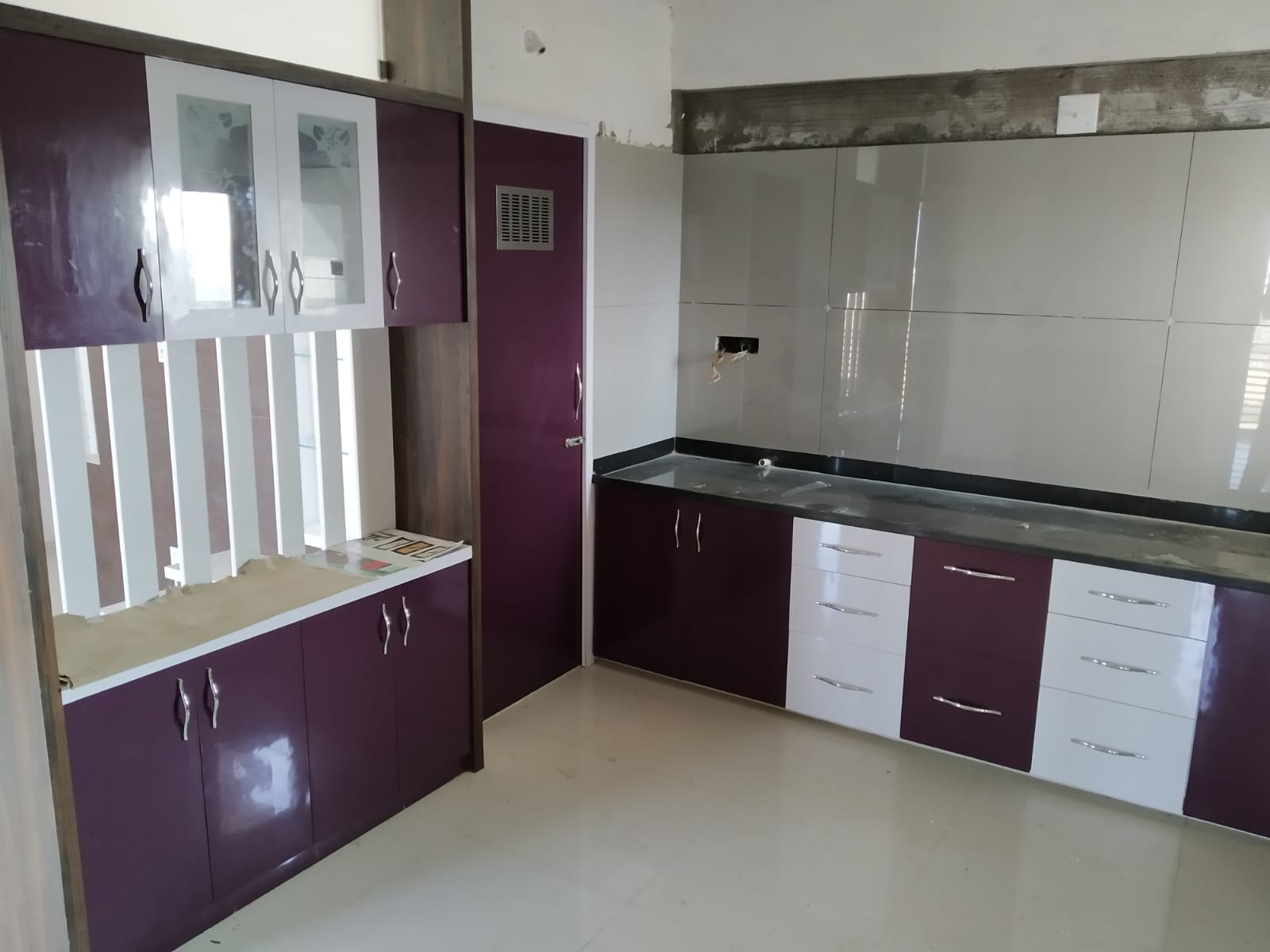 Purple Modular Kitchen
